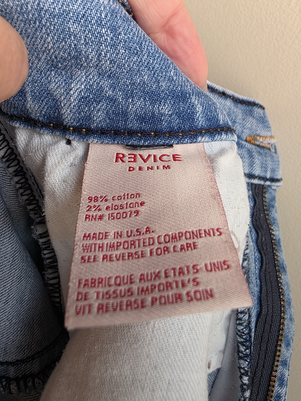 Revice High Rise Flare Jeans Size 27 Light Wash Front Seam Star Back - Picture 13 of 14
